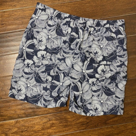 Goodfellow & Co. Swim Trunks Tropical XL Blue White - Picture 8 of 8